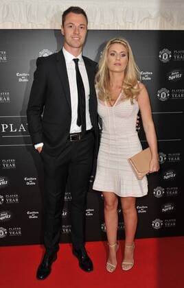 Player of The Year Award Irish footballer Jonny Evans and his wife, Helen McConnell attending the Manchester United ManU Player Of The Year Awards 2015, at the Old Trafford in Manchester. MAY 19th 2015  SFLx151571