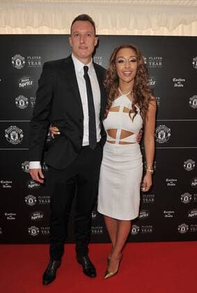 Player of The Year Award Phil Jones and his partner, Kaya Hall attending the Manchester United ManU Player Of The Year Awards 2015, at the Old Trafford in Manchester. MAY 19th 2015  SFLx151571