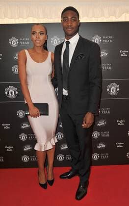 Player of The Year Award Tyler Blackett and his partner, Naomi Thomas attending the Manchester United ManU Player Of The Year Awards 2015, at the Old Trafford in Manchester. MAY 19th 2015  SFLx151571