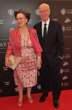 Player of The Year Award English former footballer Sir Bobby Charlton and his wife, Norma Ball attending the Manchester United ManU Player Of The Year Awards 2015, at the Old Trafford in Manchester. MAY 19th 2015  SFLx151571