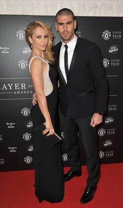 Player of The Year Award Victor Valdes and his partner, Yolanda Cardona attending the Manchester United ManU Player Of The Year Awards 2015, at the Old Trafford in Manchester. MAY 19th 2015  SFLx151571