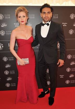 Player of The Year Award Radamel Falcao and his wife, Lorelei Taron attending the Manchester United ManU Player Of The Year Awards 2015, at the Old Trafford in Manchester. MAY 19th 2015  SFLx151571