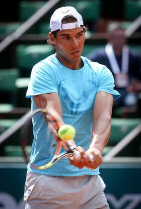 - PARIS, FRANCE: Spanish Rafael Nadal pictured during a training session at the Roland Garros tennis tournament in Paris, France, Thursday 21 May 2015. The qualifications games started already as Roland Garros Grand Slam takes place from 24 May to 07 June 2015. VIRGINIExLEFOUR  x04626998x