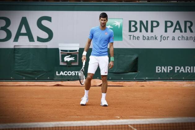 Aktuell Tennis, Grand Slam, French Open in Paris, Training Roland Garros 2015 Qualifyings and trainings , 21 May, Novak Djokovic training 