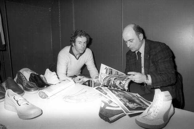 ISPO - Internationale Sportartikelmesse in München: Ingemar Stenmark (li., Schweden) bei Puma