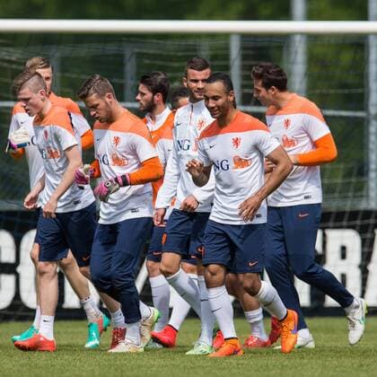 The players of Holland U21 U 21 at the coling down Training Holland U21 Topvoetbal 2014 2015 xVIxGerritxvanxKeulenxIVx 3894269
