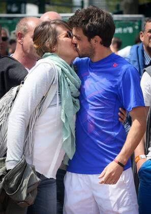 - PARIS, FRANCE: Belgian Germain Gigounon celebrates after winning the tennis match between Belgian Germain Gigounon and Colombian Alejandro Falla, in the second qualification round for the men s singles tournament at the Roland Garros tennis tournament in Paris, France, Friday 22 May 2015. The qualifications games started already as Roland Garros Grand Slam takes place from 24 May to 07 June 2015. VIRGINIExLEFOUR  x04628605x