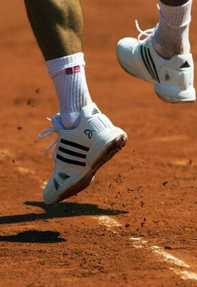 TENNIS - ATP Tennis Herren French Open 2015 PARIS,FRANCE,22.MAY.15 - TENNIS - ATP World Tour, Grand Slam, Roland Garros, French Open, training. Image shows the shoes of Novak Djokovic (SRB). GEPAxpictures xMatthiasxHauer