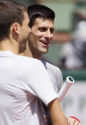 TENNIS - ATP Tennis Herren French Open 2015 PARIS,FRANCE,22.MAY.15 - TENNIS - ATP World Tour, Grand Slam, Roland Garros, French Open, training. Image shows Novak Djokovic (SRB). GEPAxpictures xMatthiasxHauer