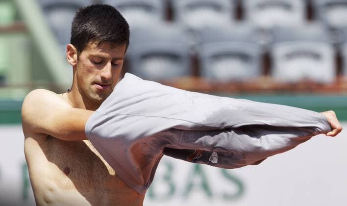 TENNIS - ATP Tennis Herren French Open 2015 PARIS,FRANCE,22.MAY.15 - TENNIS - ATP World Tour, Grand Slam, Roland Garros, French Open, training. Image shows Novak Djokovic (SRB). GEPAxpictures xMatthiasxHauer
