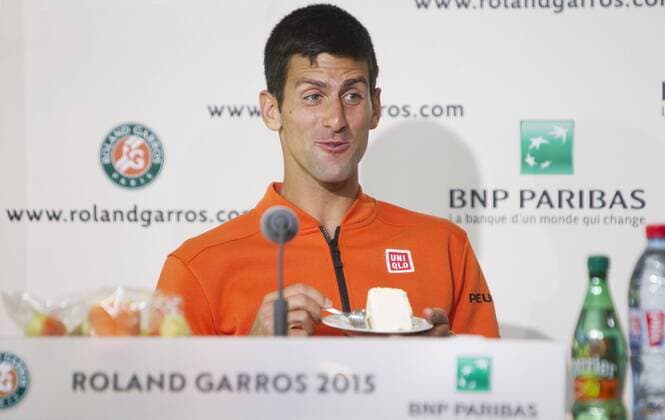 TENNIS - WTA Tennis Damen French Open 2015 PARIS,FRANCE,22.MAY.15 - TENNIS - ATP Tennis Herren World Tour, Grand Slam, Roland Garros, French Open, press conference PK Pressekonferenz Image shows Novak Djokovic (SRB). GEPAxpictures xMatthiasxHauer