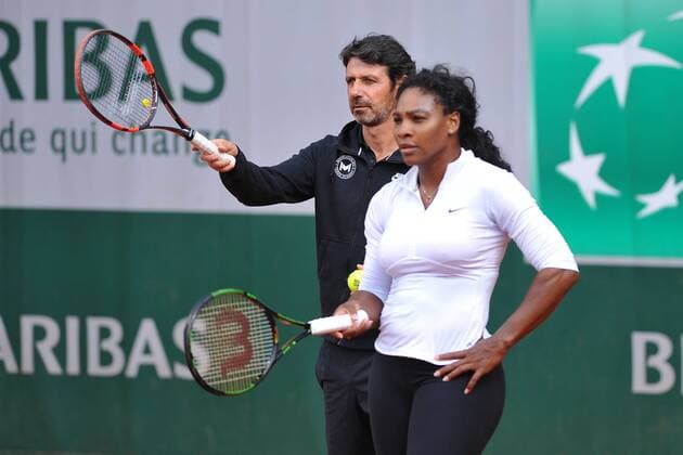 Serena Williams (USA) Patrick Mouratoglou (FRA) TENNIS : Roland Garros 2015 - Internationaux de France - 22 05 2015 TennisMagazine Panoramic 