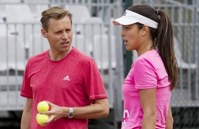 TENNIS - WTA Tennis Damen French Open 2015 PARIS,FRANCE,23.MAY.15 - TENNIS - WTA World Tour, Grand Slam, Roland Garros, French Open, training. Image shows Mats Merkel and Ana Ivanovic (SRB). GEPAxpictures xMatthiasxHauer