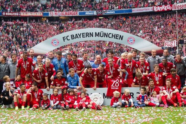 GER, 1.FBL, FC Bayern Muenchen vs. 1. FSV Mainz 05 23.05.2015, Allianz Arena, Muenchen, GER, 1.FBL, FC Bayern Muenchen vs. 1. FSV Mainz 05, im Bild Deutscher Meister FC Bayern nphxStraubmeier