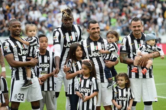 23 05 2015 - campionato di calcio serie A ITA Football Juventus Turin vs SSC Napoli foto MatteoxGribaudi Image Pictured: Patrice Evra-Paul Pogba-Carlos Tevez-Simone Pepe 