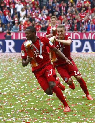 SOCCER - 1. DFL, Bayern vs Mainz MUNICH,GERMANY,23.MAY.15 - SOCCER - 1. DFL, 1. Deutsche Bundesliga, FC Bayern Muenchen vs 1. FSV Mainz 05. Image shows David Alaba and Sinan Kurt (Bayern). GEPA xFelixxRoittner
