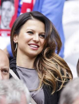 Anna, Frau von Robert LEWANDOWSKI, BVB 9 , Portrait, Porträt auf der Ehrentribuene, Ehrengaeste, Prominenz, Promi, VIP, lacht, lächelt, lachend, smile, froh, happy , FC BAYERN MUENCHEN - FSV MAINZ 05 (2-0) Fussball 1. Bundesliga , Muenchen, am 23.05.2015, 34.Spieltag, Saison 2014 2015, 1.Liga, 1.Bundesliga, FCB, Deutscher Meister
