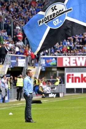 23-05-2015 pmk MX116064 Fussball Herren Bundesliga Saison 2014 2015 SC Paderborn - VfB Stuttgart 1:2 (1:1) Andre BREITENREITER -Trainer- Paderborn