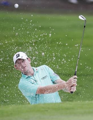 May 23, 2015 - Fort Worth, TX, USA - Brandt Snedeker hits out of a bunker onto the 14th green during the third round of the Crowne Plaza Invitational at the Colonial in Fort Worth, Texas, on Saturday, May 23, 2015. Crowne Plaza Invitational at the Colonial, third round - ZUMAm67_