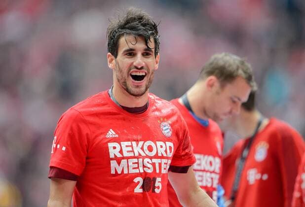23. Mai 2015: Muenchen, Allianz Arena: Fussball 1. Bundesliga, 34. Spieltag: FC Bayern Muenchen - FSV Mainz 05: Muenchens Javi Martinez.