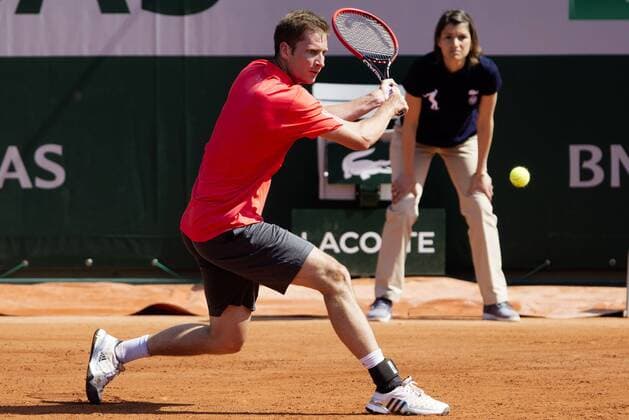 TENNIS - ATP Tennis Herren French Open 2015 PARIS,FRANCE,24.MAY.15 - TENNIS - ATP World Tour, Grand Slam, Roland Garros, French Open. Image shows Florian Mayer (GER). GEPAxpictures xMatthiasxHauer