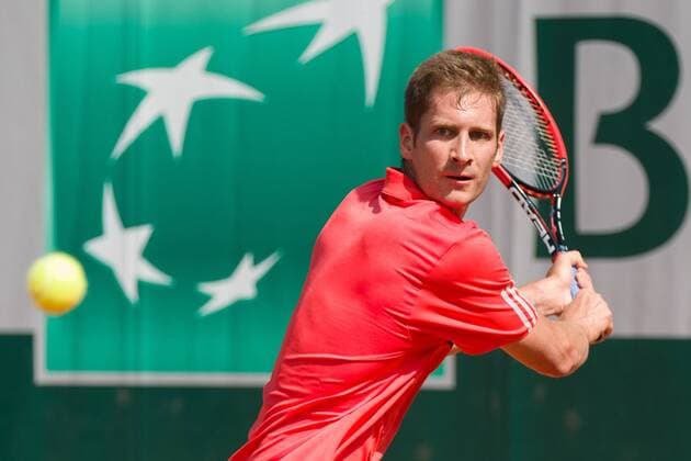 May 24, 2015: Florian Mayer of Germany in action in a 1st round match against Roberto Bautista Agut of Spain on day one of the 2015 French Open tennis tournament at Roland Garros in Paris, France. Bautista Agut won 63 61 63. Sydney Low Cal Media. Tennis 2015: French Open MAY 24 - ZUMAc04_