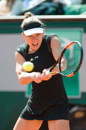 May 24, 2015: Simona Halep of Romania in action in a 1st round match against Evgeniya Rodina of Russia on day one of the 2015 French Open tennis tournament at Roland Garros in Paris, France. Halep won 75 64. Sydney Low Cal Media. Tennis 2015: French Open MAY 24 - ZUMAc04_