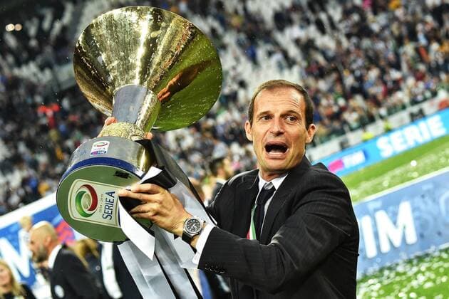Aktuell Fußball, Italien, serie A Football ITA , Juventus Turin feiert die Meisterschaft Juventus celebration Massimiliano Allegri 23-05-2015 Football serie A Football ITA 2014 2015 Juventus Turin - SSC Napoli . Foto AndreaxStaccioli Insidefoto andreaxstaccioli