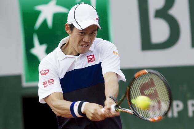 TENNIS - ATP Tennis Herren French Open 2015 PARIS,FRANCE,24.MAY.15 - TENNIS - ATP World Tour, Grand Slam, Roland Garros, French Open. Image shows Kei Nishikori (JPN). GEPAxpictures xMatthiasxHauer