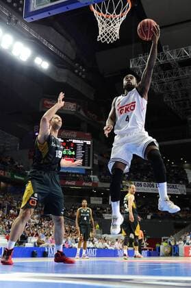 MADRID,SPAIN: K.C.Rivers, 4 forward of Real Madrid in action during Liga Endesa game between Real Madrid vs La Bruixa d Or Manresa at Barclaydcard Center on 24 05 2015, in MADRID, SPAIN. (Photo by Sonia Canada Cordon Press) 