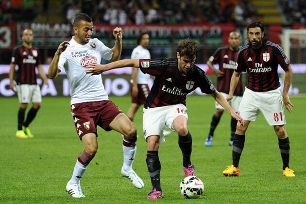 Aktuell Fußball, Italien, serie A Football ITA , AC Mailand - FC Turin Andrea Poli Milan, Omar El Kaddouri Torino 24-05-2015 Football serie A Football ITA AC Milan - Torino FC . Foto GiuseppexCeleste Insidefoto giuseppexceleste