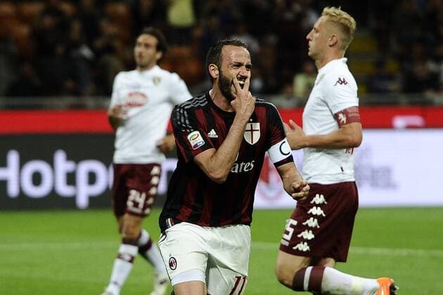 Aktuell Fußball, Italien, serie A Football ITA , AC Mailand - FC Turin 24 05 2015 - serie A Football ITA AC Milan vs Torino FC foto DanielexBuffa Image Pictured: gol Giampaolo Pazzini 