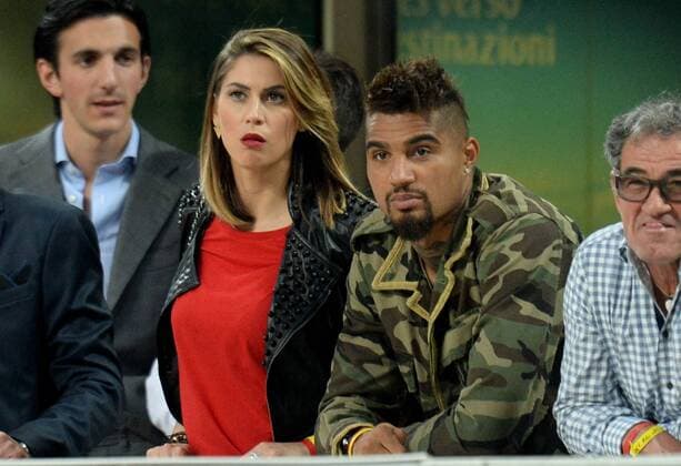 Aktuell Fußball, Italien, Serie A, Kevin-Prince Boateng auf der Tribüne bei AC Mailand IPP20150524 Football - soccer: Serie A, AC Mailand - FC Turin, Melissa Satta con Kevin Prince Boateng in tribuna xHOCHxZWEIx xItalyxPhotoxPressx 