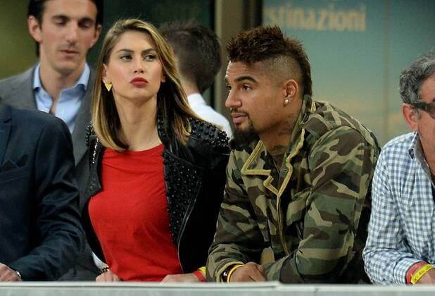 Aktuell Fußball, Italien, Serie A, Kevin-Prince Boateng auf der Tribüne bei AC Mailand IPP20150524 Football - soccer: Serie A, AC Mailand - FC Turin, Melissa Satta con Kevin Prince Boateng in tribuna xHOCHxZWEIx xItalyxPhotoxPressx 