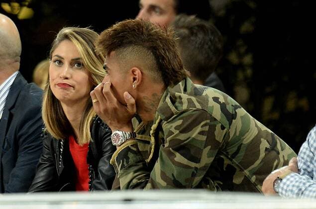 Aktuell Fußball, Italien, Serie A, Kevin-Prince Boateng auf der Tribüne bei AC Mailand IPP20150524 Football - soccer: Serie A, AC Mailand - FC Turin, Melissa Satta con Kevin Prince Boateng in tribuna xHOCHxZWEIx xItalyxPhotoxPressx 