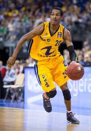 Berlin, Deutschland, 24.05.2015: Basketball BEKO BBL Playoffs Halbfinale Spiel 1 2014 2015 - ALBA Berlin - FC Bayern Muenchen München. Alex Renfroe (Alba 20)