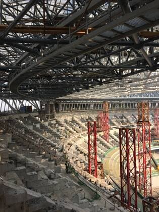 The Wuhan Optical Valley International Tennis Center is under construction in Wuhan city, central China s Hubei province, 28 December 2014.  pbu213847_09