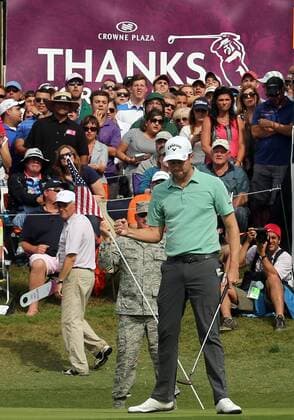 May 24, 2015 - Fort Worth, TX, USA - Chris Kirk pumps his fist after sinking his putt on the 18th green during the Crowne Plaza Invitational at Colonial on Sunday, May 24, 2015, in Fort Worth, Texas. Crowne Plaza Invitational at Colonial - ZUMAm67_