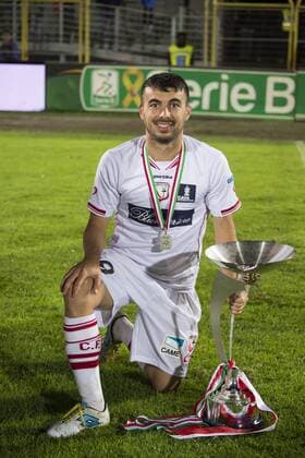Lorenzo Pasciuti (Carpi), MAY 22, 2015 - Football Soccer : Lorenzo Pasciuti of Carpi celebrates their promotion to Serie A after the Italian Serie B match between Carpi FC 0-0 Catania at Stadio Sandro Cabassi in Carpi, Italy. Noxthirdxpartyxsales  (ptmb075744)