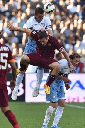 Stefan De Vrij, Lucas Biglia Lazio, Francesco Totti Roma Roma 25-05-2015 Stadio Olimpico Football Calcio Serie A 2014 2015 Lazio - AS Roma. andreaxstaccioli