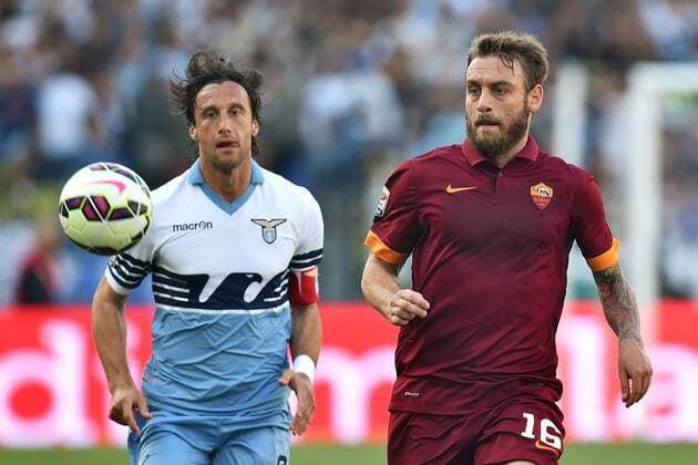 Daniele De Rossi Roma, Stefano Mauri Lazio Roma 25-05-2015 Stadio Olimpico Football Calcio Serie A 2014 2015 Lazio - AS Roma. andreaxstaccioli