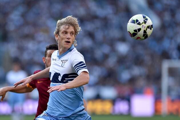 25.05.2015. Rome, Italy. Serie A Football. Lazio versus Roma. Du& x161;an Basta in action for Lazio xGiuseppexMaffiax  ActionPlus11624302