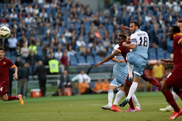 25.05.2015. Rome, Italy. Serie A Football. Lazio - AS Roma. Mapou Yanga-Mbiwa scores for 2-1 for Roma xGiuseppexMaffiax  ActionPlus11624322