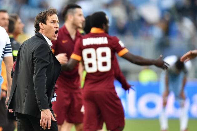 Rudi Garcia Roma celebration Roma 25-05-2015 Stadio Olimpico Football Calcio Serie A 2014 2015 Lazio - AS Roma. andreaxstaccioli