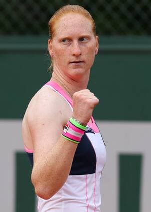 - PARIS, FRANCE: Belgian Alison Van Uytvanck celebrates during the first round game of the women s singles tournament at the Roland Garros tennis tournament, between Belgian Alison Van Uytvanck and Slovakia s Anna Karolina Schmiedlova, in Paris, France, Tuesday 26 May 2015. Roland Garros Grand Slam takes place from 24 May to 07 June 2015. VIRGINIExLEFOUR  x04630930x