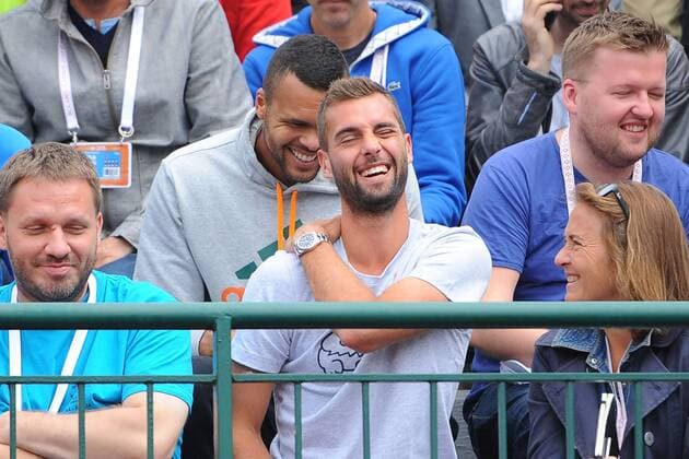 Jo Wilfried Tsonga et Benoit Paire Fra) TENNIS : Tournoi de Roland Garros 2015 - 26 05 2015 TennisMagazine Panoramic 