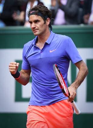 - PARIS, FRANCE: Swiss Roger Federer celebrates at a tennis match against Spanish Marcel Granollers in round 2 of the men s singles at the Roland Garros tennis tournament, in Paris, France, Wednesday 27 May 2015. Roland Garros Grand Slam takes place from 24 May to 07 June 2015. VIRGINIExLEFOUR  x04631498x