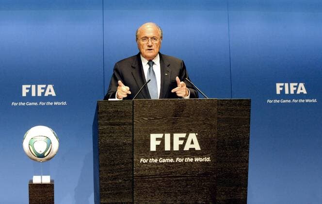 Joseph Blatter, Praesident des Weltfussballverbandes FIFA, spricht am 30.05.11 in Zuerich auf einer Pressekonferenz.Blatter kandidiert erneut um eine fuenfte Amtszeit als FIFA- Praesident. Foto: Rothermel FIFA - Joseph Blatter