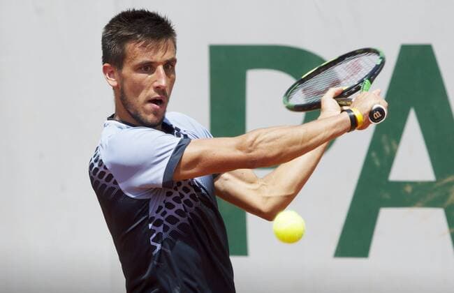 TENNIS - ATP Tennis Herren French Open 2015 PARIS,FRANCE,27.MAY.15 - TENNIS - ATP World Tour, Grand Slam, Roland Garros, French Open. Image shows Damir Dzumhur (BIH). GEPAxpictures xMatthiasxHauer