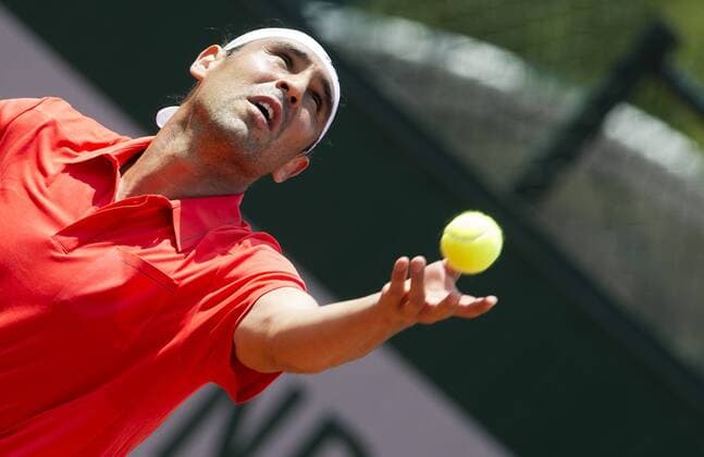 TENNIS - ATP Tennis Herren French Open 2015 PARIS,FRANCE,27.MAY.15 - TENNIS - ATP World Tour, Grand Slam, Roland Garros, French Open. Image shows Marcos Baghdatis (CYP). GEPAxpictures xMatthiasxHauer
